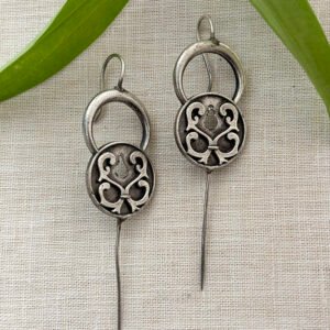 Earcuff with intricate filigree floral motif