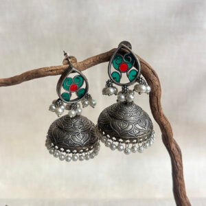 Vibrant enamel silver jumkas