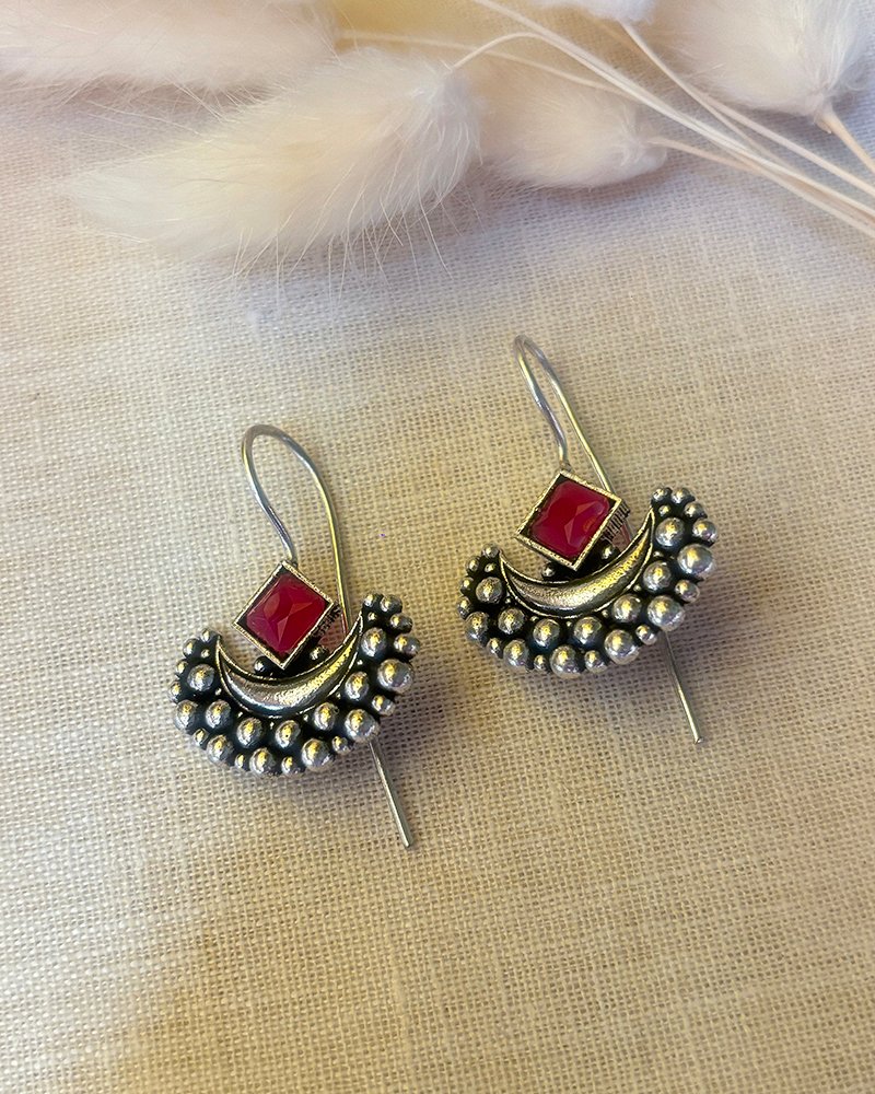 Silver Red-Stone Pendant Set - Image 3