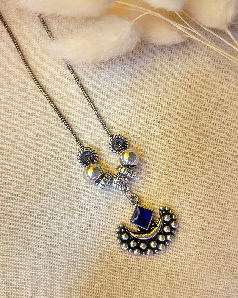 silver blue stone pendant set - Image 3