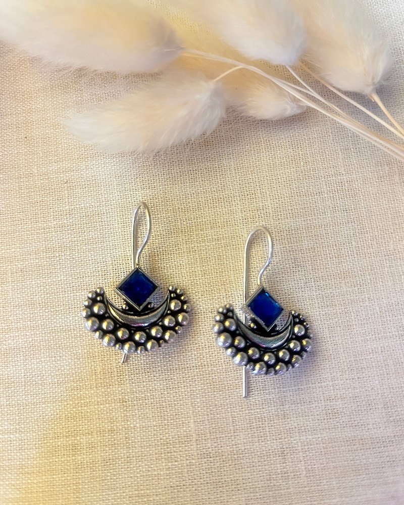 silver blue stone pendant set - Image 2