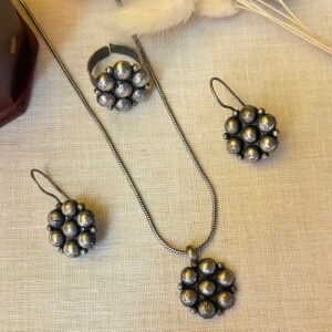 Silver Cluster Jewel Set