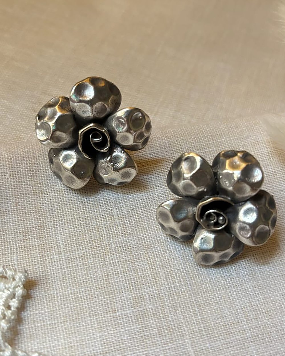 Hammered Bloom Studs