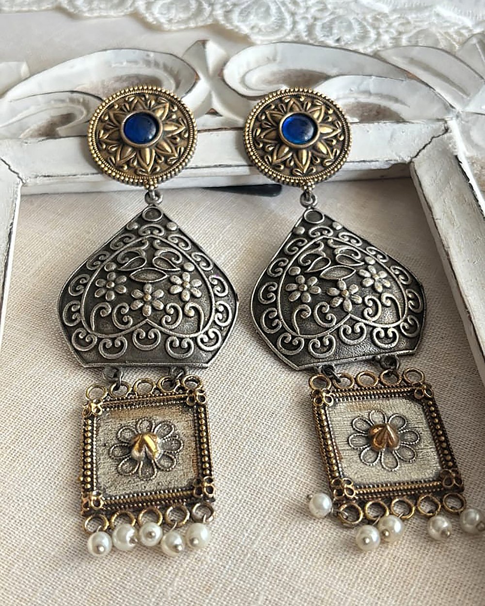 Royal Azure Cascade Earrings
